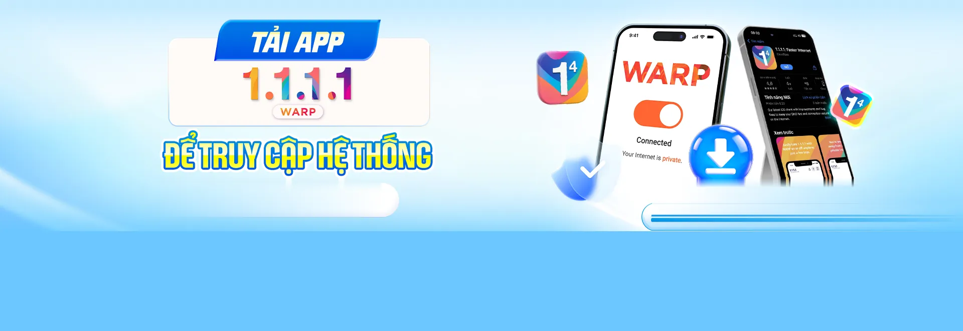 tai app 1 1 1 1 warp de truy cap he thong